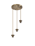 Luminosity Designs Ltd - Sadie Satin Nickel 3 Light E27 2m Round Multiple Pendant (FRAME ONLY) - Luminosity Designs Ltd