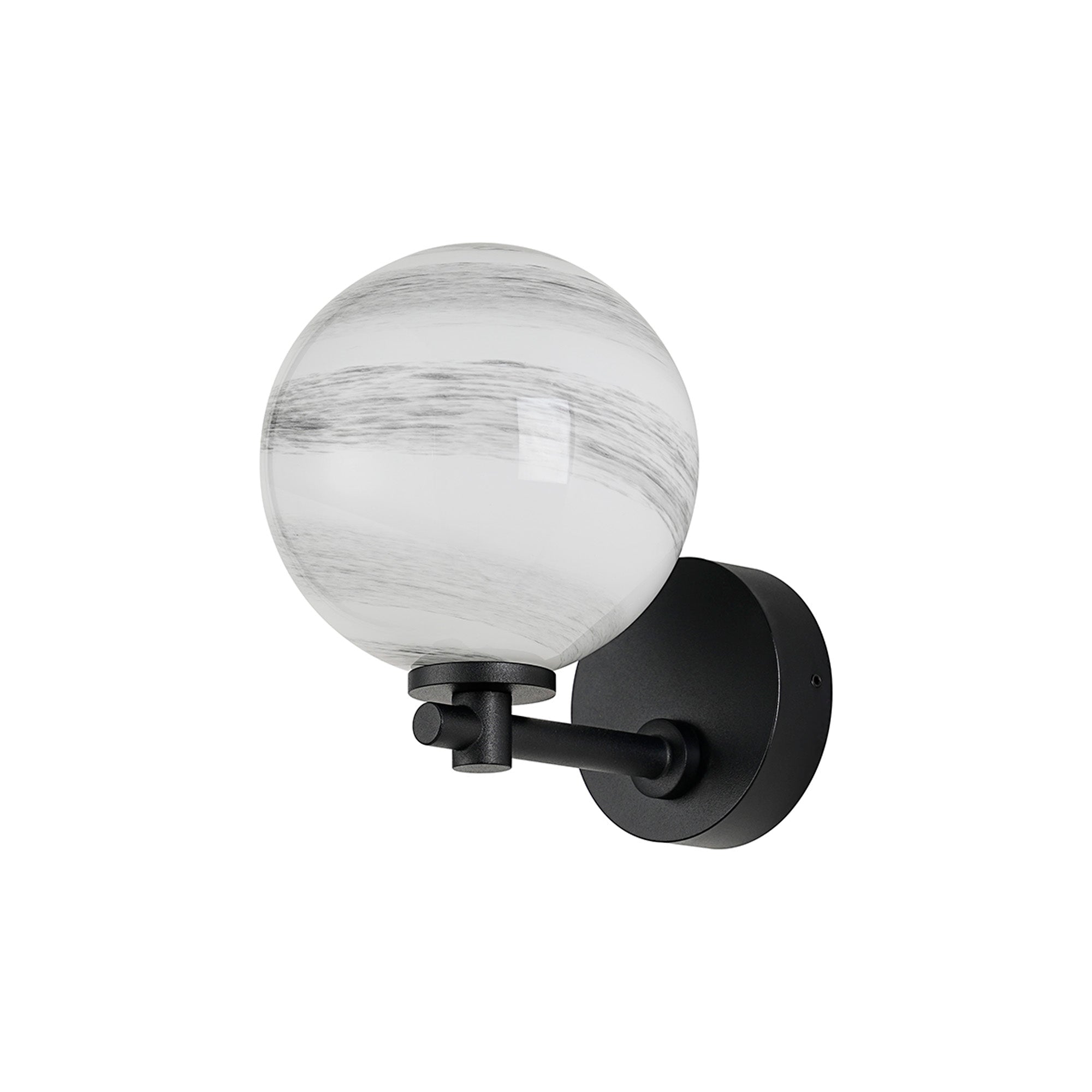 Luminosity Designs Ltd - Samuel Short Arm Wall Light, 1 Light G9, IP44, Round Marble Effect Glass - Luminosity Designs Ltd