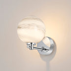 Luminosity Designs Ltd - Samuel Short Arm Wall Light, 1 Light G9, IP44, Round Marble Effect Glass - Luminosity Designs Ltd
