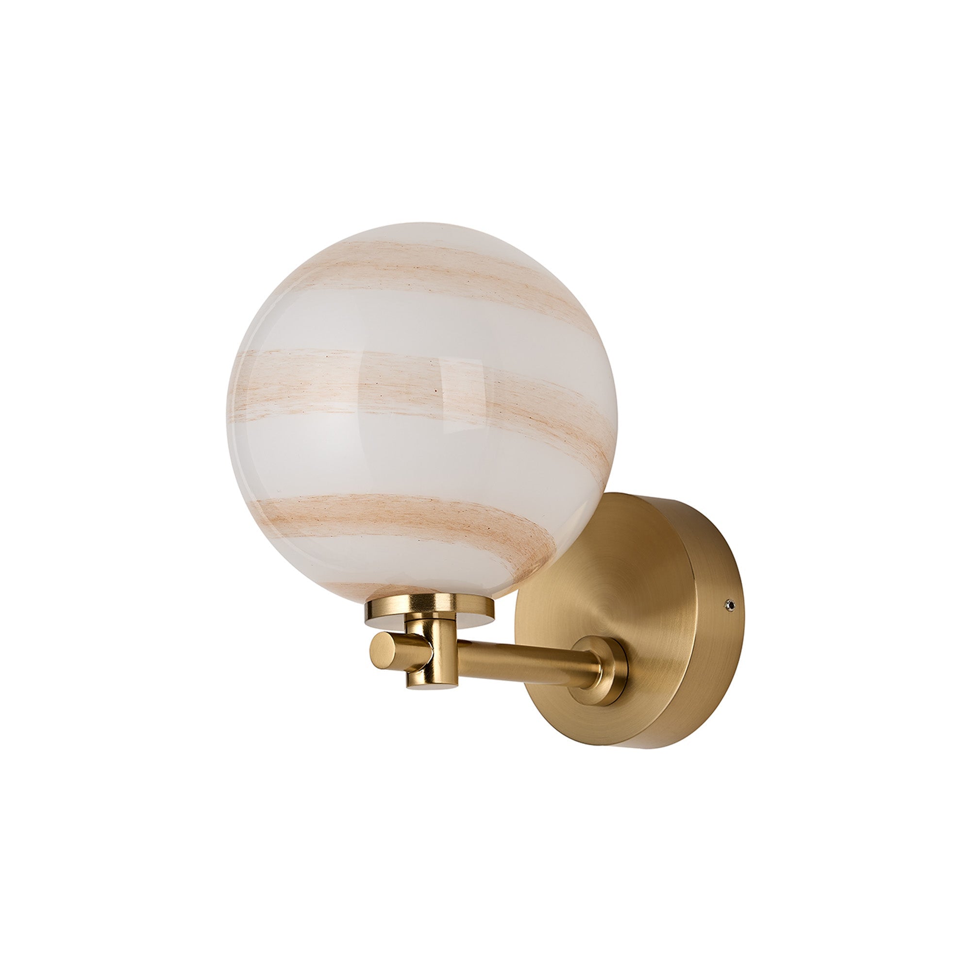 Luminosity Designs Ltd - Samuel Short Arm Wall Light, 1 Light G9, IP44, Round Marble Effect Glass - Luminosity Designs Ltd