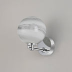 Luminosity Designs Ltd - Samuel Short Arm Wall Light, 1 Light G9, IP44, Round Marble Effect Glass - Luminosity Designs Ltd