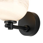 Luminosity Designs Ltd - Samuel Short Arm Wall Light, 1 Light G9, IP44, Round Marble Effect Glass - Luminosity Designs Ltd
