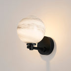 Luminosity Designs Ltd - Samuel Short Arm Wall Light, 1 Light G9, IP44, Round Marble Effect Glass - Luminosity Designs Ltd