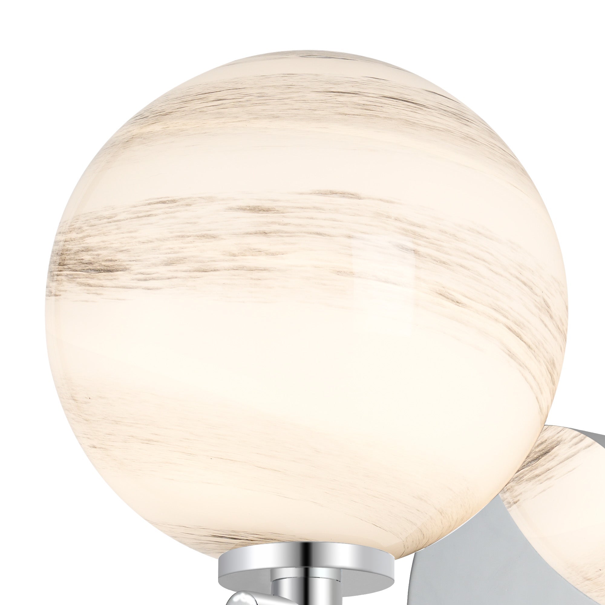 Luminosity Designs Ltd - Samuel Short Arm Wall Light, 1 Light G9, IP44, Round Marble Effect Glass - Luminosity Designs Ltd