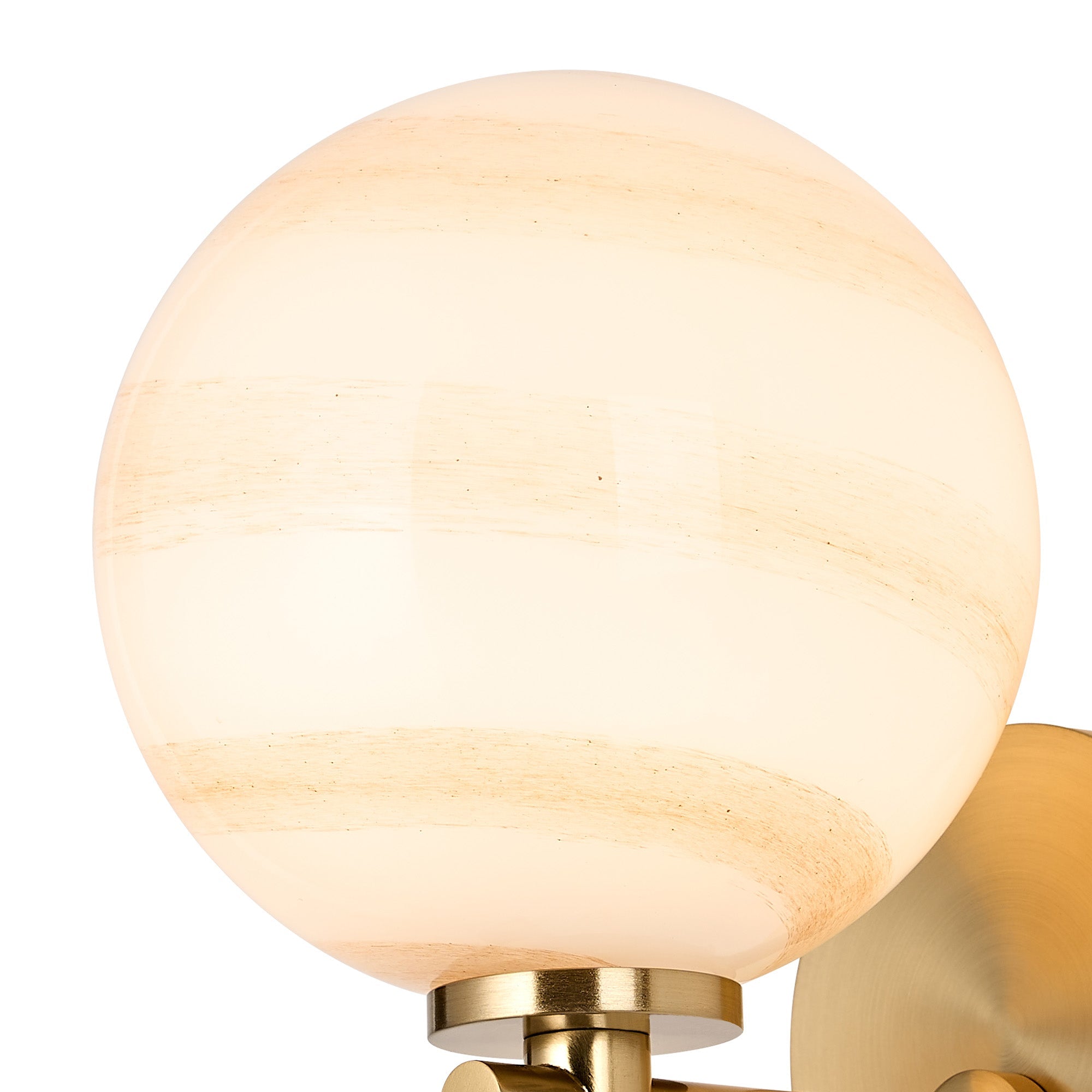 Luminosity Designs Ltd - Samuel Short Arm Wall Light, 1 Light G9, IP44, Round Marble Effect Glass - Luminosity Designs Ltd