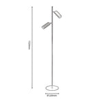 Oaks Lighting - Sanson GU10 Double Headed Floor Lamp with Ridged Metal Casing and Matt Paint Finish - Luminosity Designs Ltd