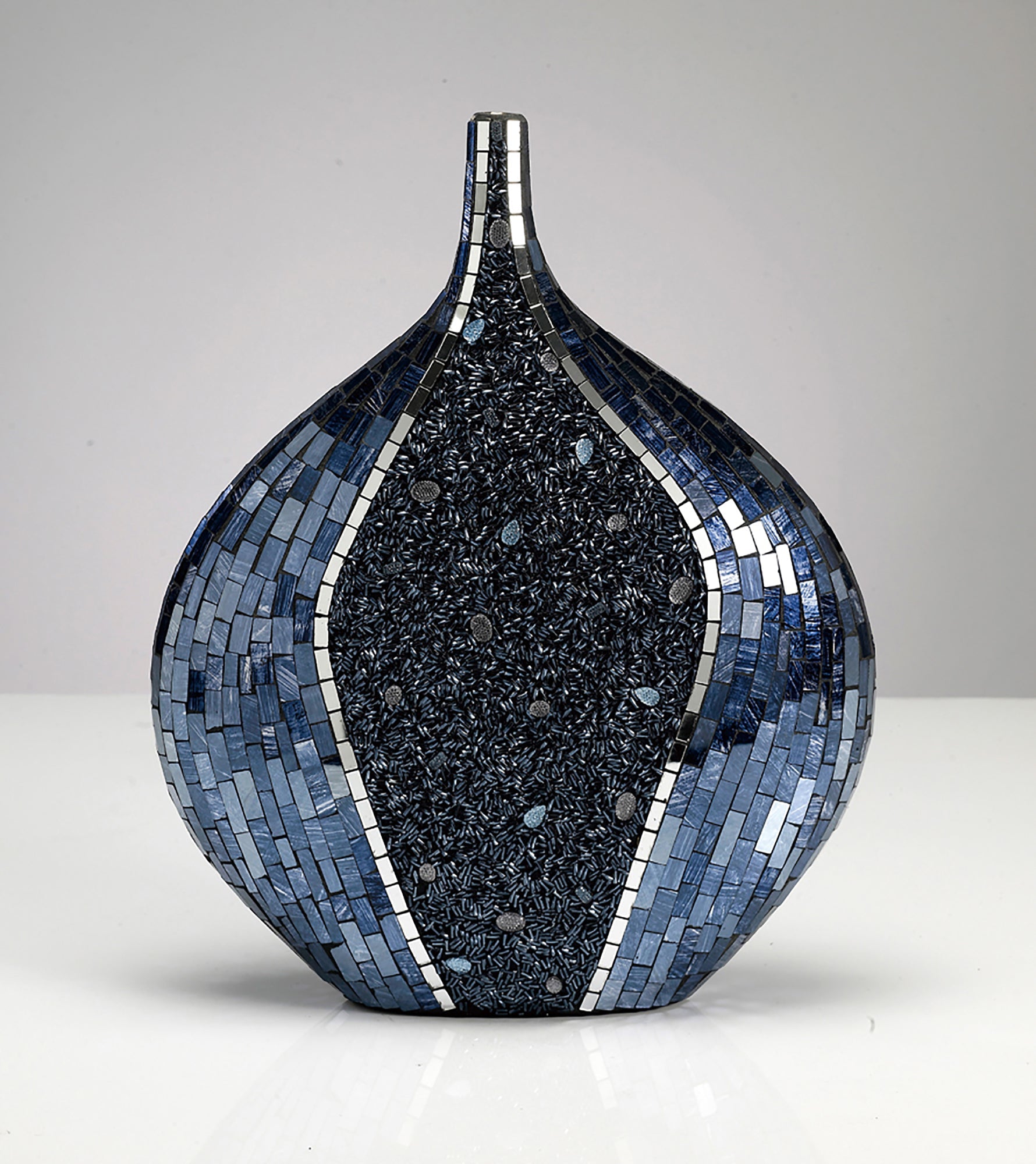 Diyas Home - Sapphire Mosaic Vase - Round - Luminosity Designs Ltd