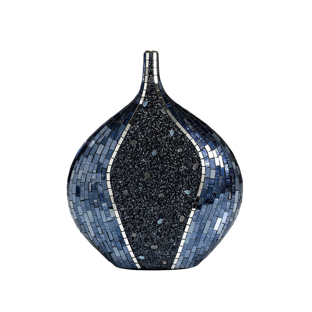 Diyas Home - Sapphire Mosaic Vase - Round - Luminosity Designs Ltd