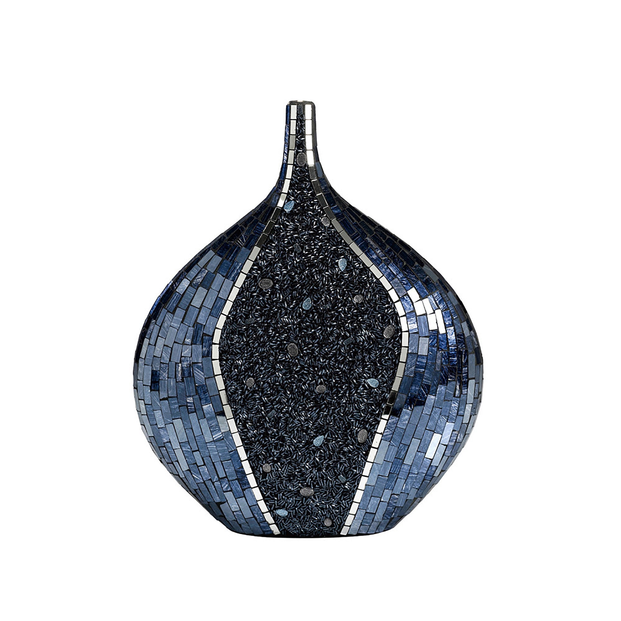 Diyas Home - Sapphire Mosaic Vase - Round - Luminosity Designs Ltd