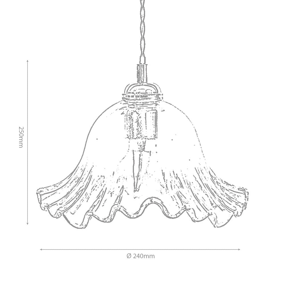 Oaks Lighting - Sarina Vintage Style Glass Pendant with Twisted Flex - Luminosity Designs Ltd