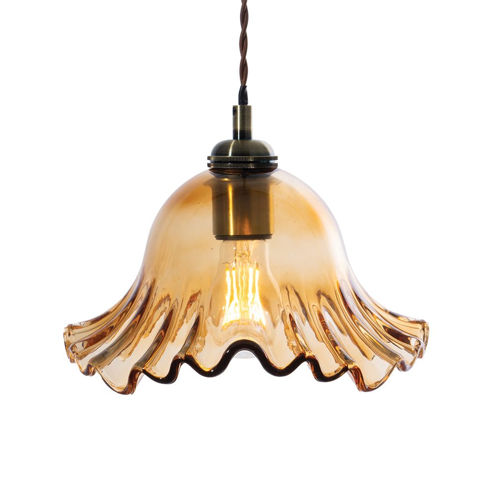 Oaks Lighting - Sarina Vintage Style Glass Pendant with Twisted Flex - Luminosity Designs Ltd