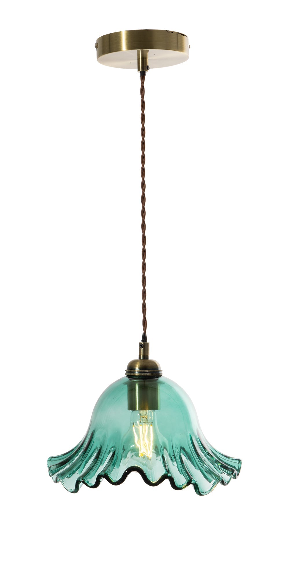 Oaks Lighting - Sarina Vintage Style Glass Pendant with Twisted Flex - Luminosity Designs Ltd