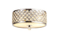 Deco - Sasha Flush Ceiling Light with Crystal Panels and Glass Diffuser - Luminosity Designs Ltd