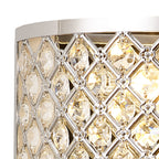 Deco - Sasha Large Semi Flush Ceiling Light with Crystal Panels and Glass Diffuser - Luminosity Designs Ltd