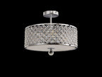Deco - Sasha Large Semi Flush Ceiling Light with Crystal Panels and Glass Diffuser - Luminosity Designs Ltd