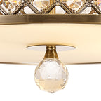 Deco - Sasha Large Semi Flush Ceiling Light with Crystal Panels and Glass Diffuser - Luminosity Designs Ltd