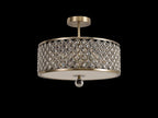 Deco - Sasha Large Semi Flush Ceiling Light with Crystal Panels and Glass Diffuser - Luminosity Designs Ltd
