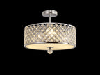 Deco - Sasha Large Semi Flush Ceiling Light with Crystal Panels and Glass Diffuser - Luminosity Designs Ltd