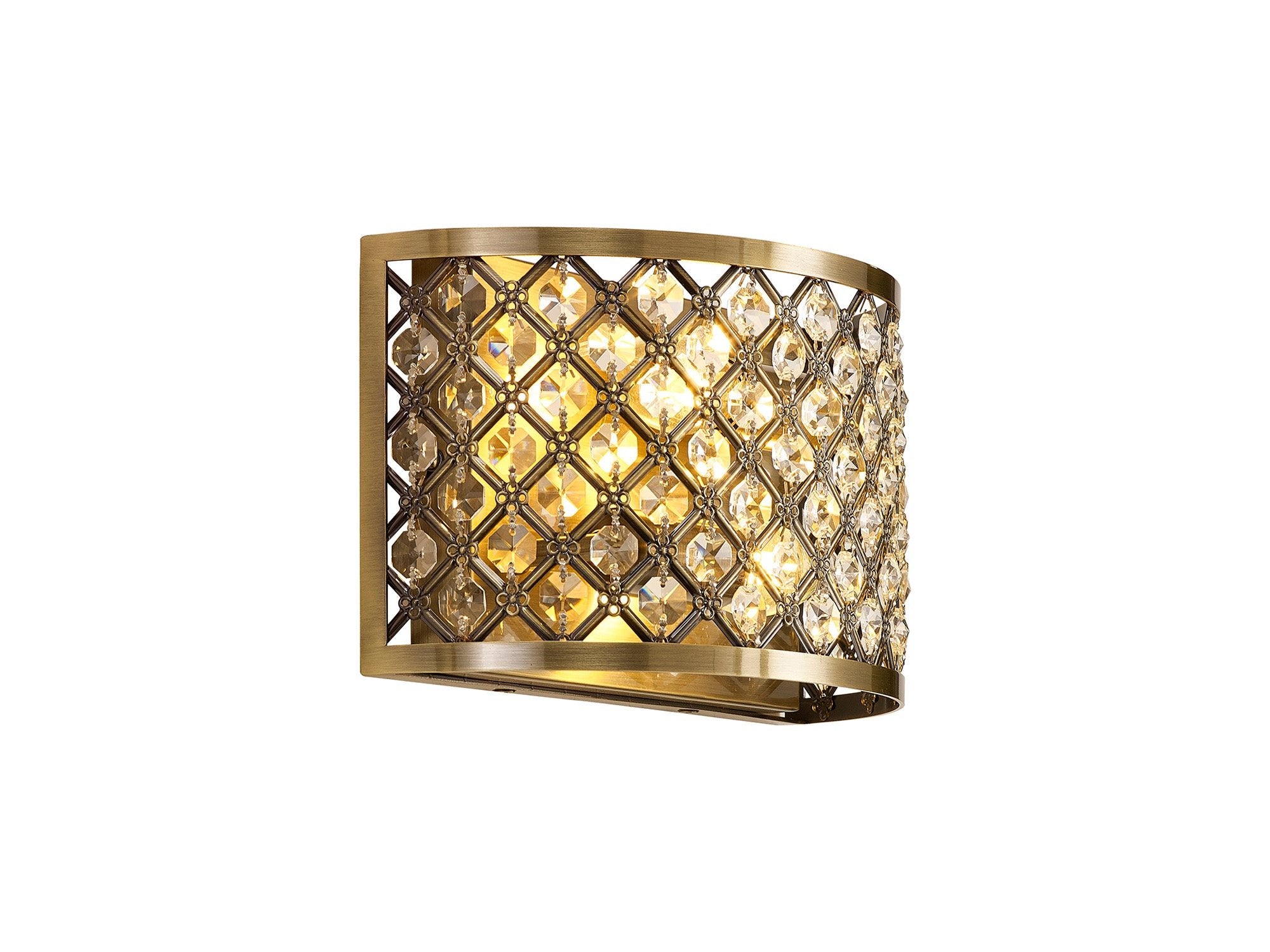 Deco - Sasha Wall Light with Crystal Panels - Luminosity Designs Ltd