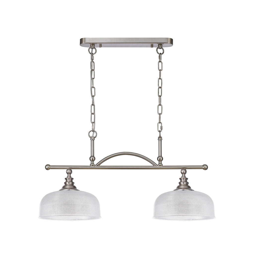 Luminosity Designs - Satin Nickel Sledmere 2 Light Bar (Converts to Semi Flush) 2x E27 - Luminosity Designs Ltd