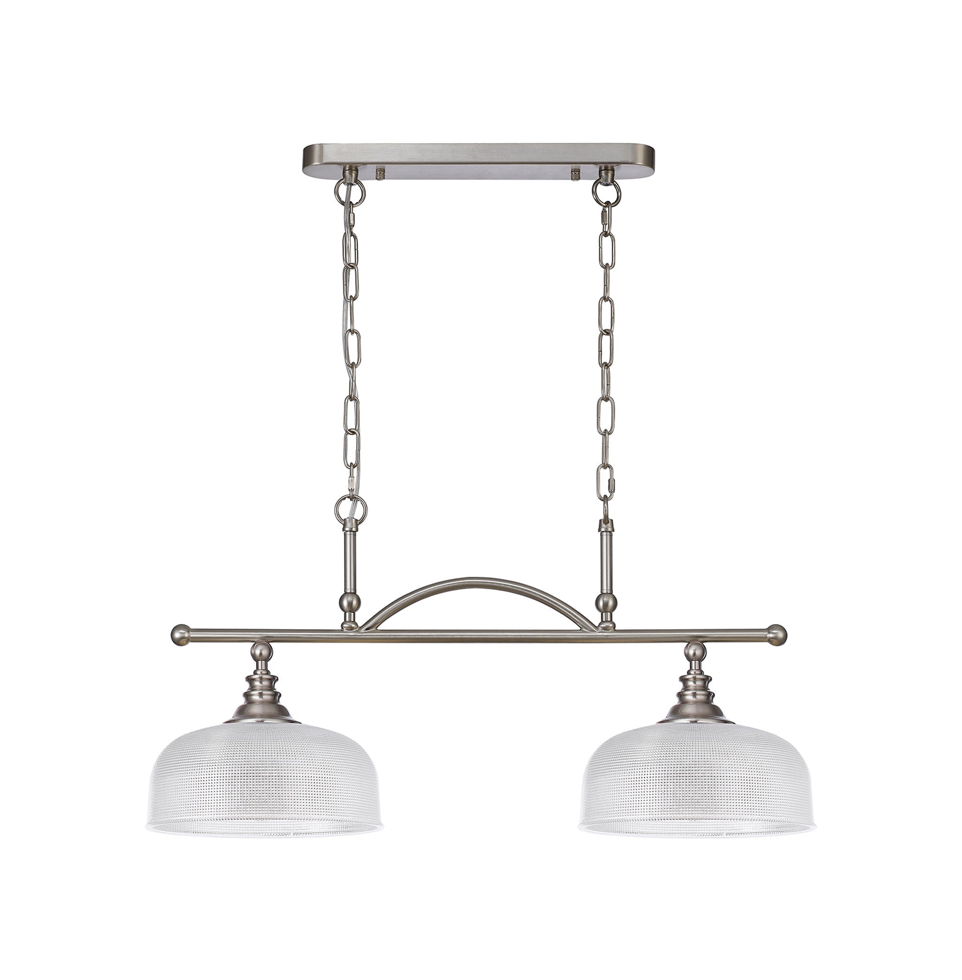 Luminosity Designs - Satin Nickel Sledmere 2 Light Bar (Converts to Semi Flush) 2x E27 - Luminosity Designs Ltd