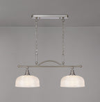 Luminosity Designs - Satin Nickel Sledmere 2 Light Bar (Converts to Semi Flush) 2x E27 - Luminosity Designs Ltd