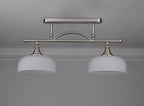 Luminosity Designs - Satin Nickel Sledmere 2 Light Bar (Converts to Semi Flush) 2x E27 - Luminosity Designs Ltd