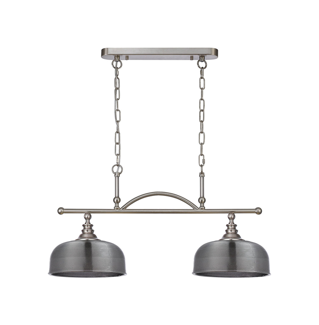 Luminosity Designs - Satin Nickel Sledmere 2 Light Bar (Converts to Semi Flush) 2x E27 - Luminosity Designs Ltd