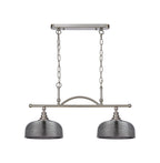 Luminosity Designs - Satin Nickel Sledmere 2 Light Bar (Converts to Semi Flush) 2x E27 - Luminosity Designs Ltd