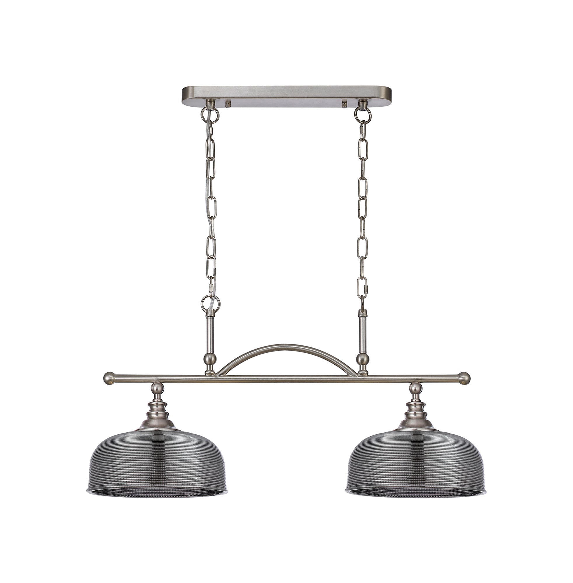 Luminosity Designs - Satin Nickel Sledmere 2 Light Bar (Converts to Semi Flush) 2x E27 - Luminosity Designs Ltd