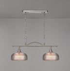 Luminosity Designs - Satin Nickel Sledmere 2 Light Bar (Converts to Semi Flush) 2x E27 - Luminosity Designs Ltd