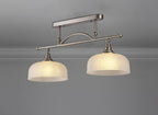 Luminosity Designs - Satin Nickel Sledmere 2 Light Bar (Converts to Semi Flush) 2x E27 - Luminosity Designs Ltd