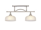 Luminosity Designs - Satin Nickel Sledmere 2 Light Bar (Converts to Semi Flush) 2x E27 - Luminosity Designs Ltd