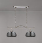 Luminosity Designs - Satin Nickel Sledmere 2 Light Bar (Converts to Semi Flush) 2x E27 - Luminosity Designs Ltd