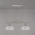 Luminosity Designs - Satin Nickel Sledmere 2 Light Bar (Converts to Semi Flush) 2x E27 - Luminosity Designs Ltd