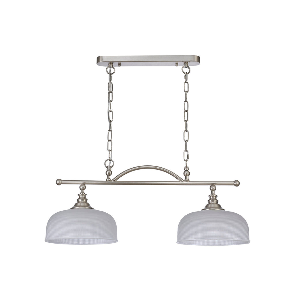 Luminosity Designs - Satin Nickel Sledmere 2 Light Bar (Converts to Semi Flush) 2x E27 - Luminosity Designs Ltd