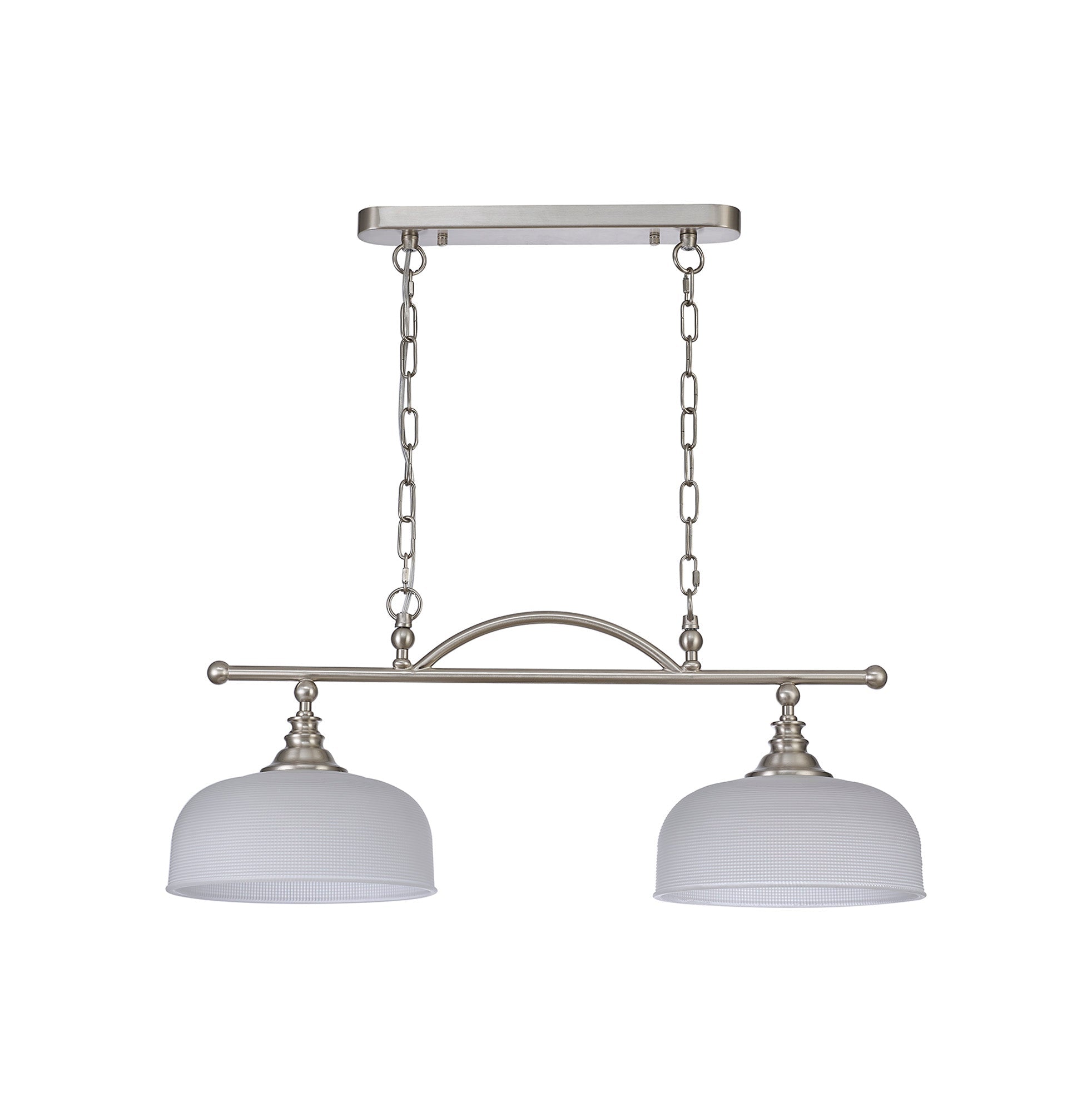 Luminosity Designs - Satin Nickel Sledmere 2 Light Bar (Converts to Semi Flush) 2x E27 - Luminosity Designs Ltd