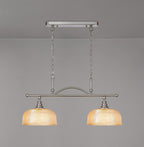 Luminosity Designs - Satin Nickel Sledmere 2 Light Bar (Converts to Semi Flush) 2x E27 - Luminosity Designs Ltd