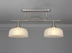 Luminosity Designs - Satin Nickel Sledmere 2 Light Bar (Converts to Semi Flush) 2x E27 - Luminosity Designs Ltd