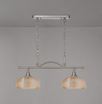 Luminosity Designs - Satin Nickel Sledmere 2 Light Bar (Converts to Semi Flush) 2x E27 - Luminosity Designs Ltd