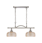Luminosity Designs - Satin Nickel Sledmere 2 Light Bar (Converts to Semi Flush) 2x E27 - Luminosity Designs Ltd