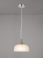 Luminosity Designs - Satin Nickel Sledmere 27cm Flush/Single Pendant, 1 Light Adjustable to Semi Flush, E27 - Luminosity Designs Ltd