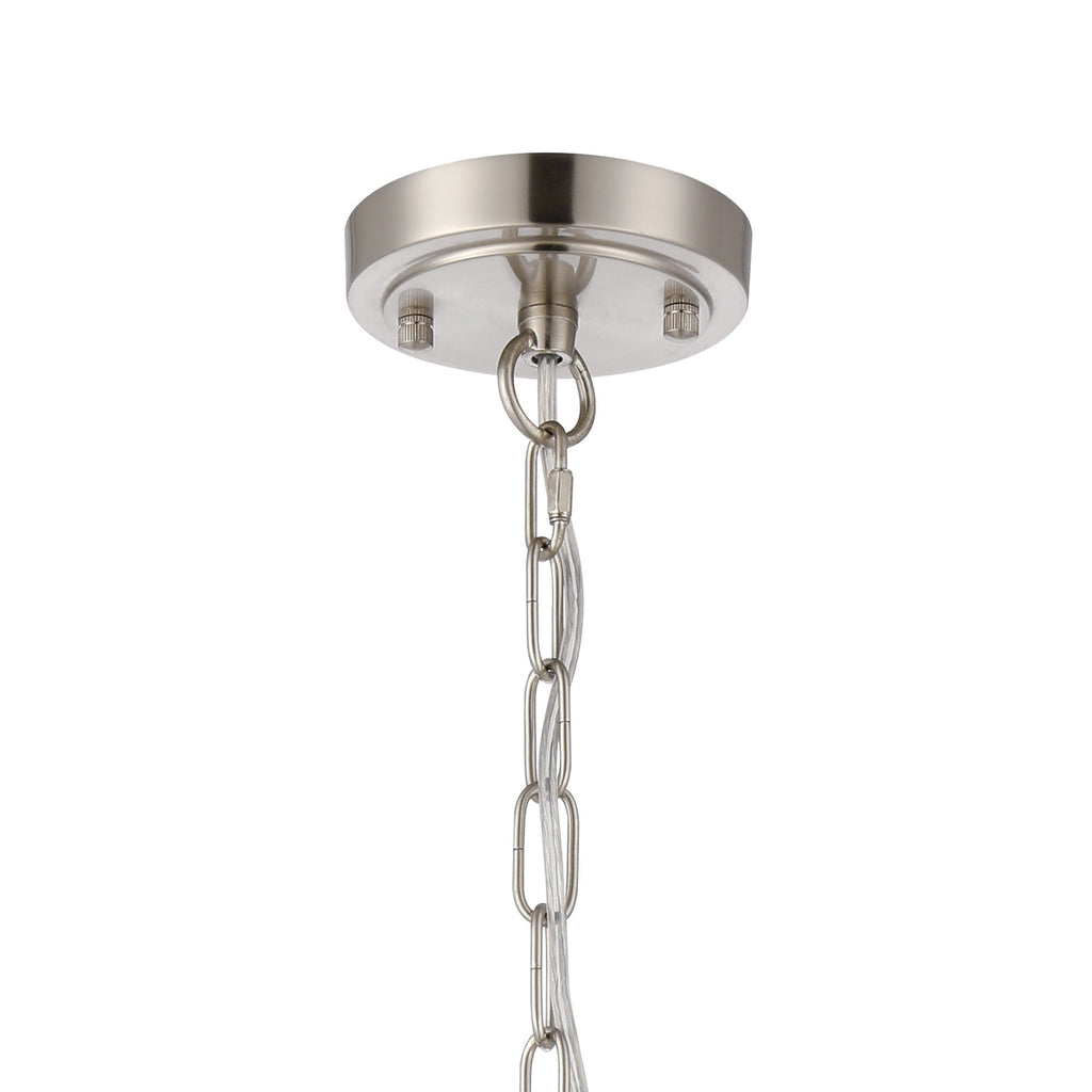 Luminosity Designs - Satin Nickel Sledmere 27cm Flush/Single Pendant, 1 Light Adjustable to Semi Flush, E27 - Luminosity Designs Ltd