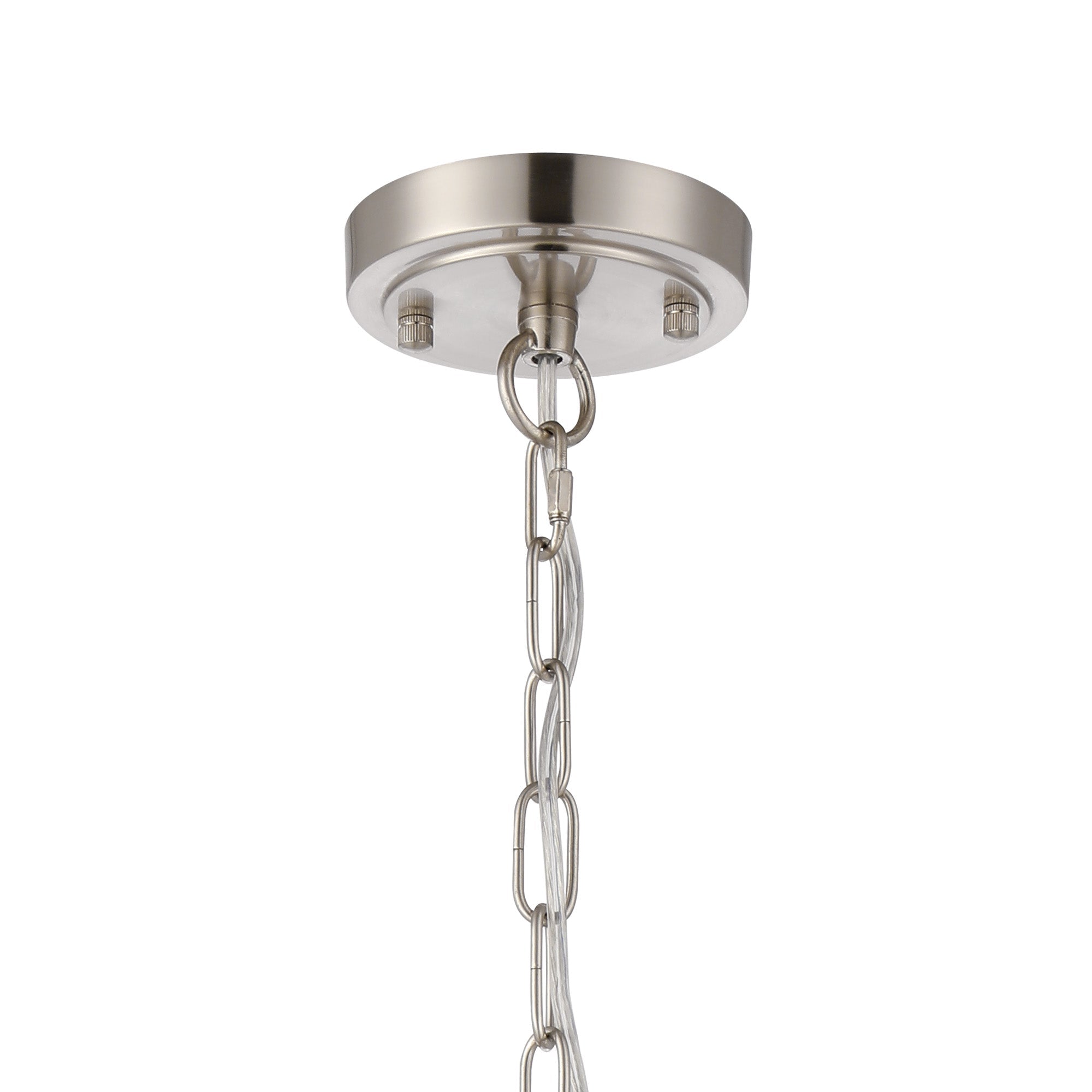 Luminosity Designs - Satin Nickel Sledmere 27cm Flush/Single Pendant, 1 Light Adjustable to Semi Flush, E27 - Luminosity Designs Ltd