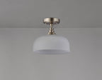 Luminosity Designs - Satin Nickel Sledmere 27cm Flush/Single Pendant, 1 Light Adjustable to Semi Flush, E27 - Luminosity Designs Ltd