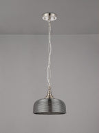 Luminosity Designs - Satin Nickel Sledmere 27cm Flush/Single Pendant, 1 Light Adjustable to Semi Flush, E27 - Luminosity Designs Ltd