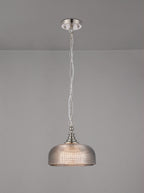 Luminosity Designs - Satin Nickel Sledmere 27cm Flush/Single Pendant, 1 Light Adjustable to Semi Flush, E27 - Luminosity Designs Ltd