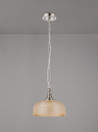 Luminosity Designs - Satin Nickel Sledmere 27cm Flush/Single Pendant, 1 Light Adjustable to Semi Flush, E27 - Luminosity Designs Ltd