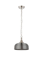 Luminosity Designs - Satin Nickel Sledmere 27cm Flush/Single Pendant, 1 Light Adjustable to Semi Flush, E27 - Luminosity Designs Ltd