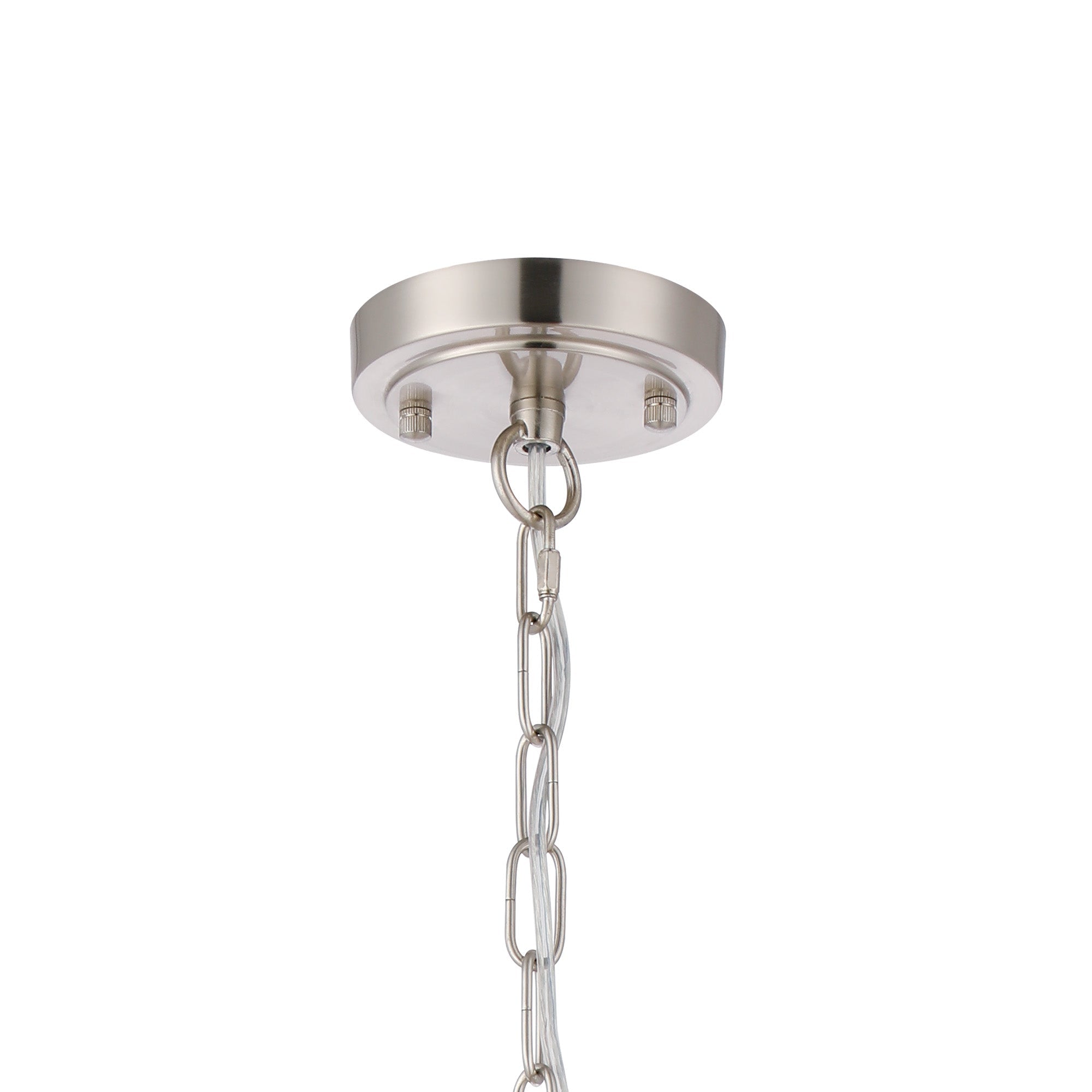 Luminosity Designs - Satin Nickel Sledmere 27cm Flush/Single Pendant, 1 Light Adjustable to Semi Flush, E27 - Luminosity Designs Ltd